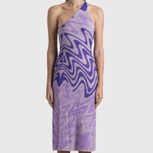 house of sunny purple dress House of Sunny Wannabe Hockney Dress US 8 UK 12 Parma Violet Asym Knit